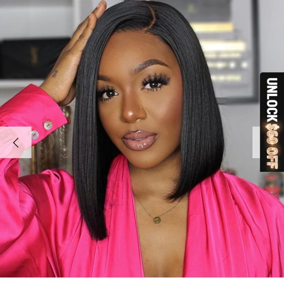 Asymmetric Side Part 4x4 Closure Short Bob Wig I Soft & Manageable - 10 inches - Picture 5 of 5